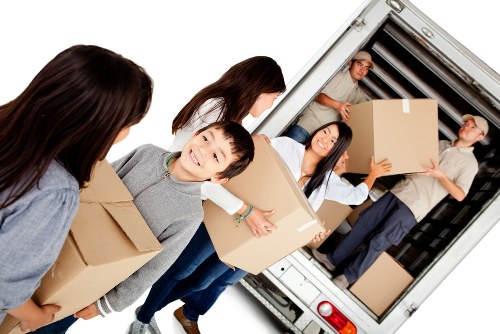 Removal van and moving boxes in Greenwich