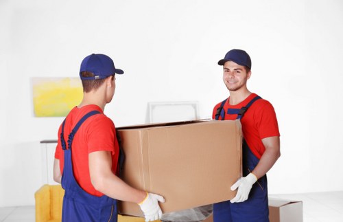 Student removals in Greenwich with boxes prepared for transport