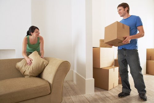 Packed boxes ready for house removals in Greenwich
